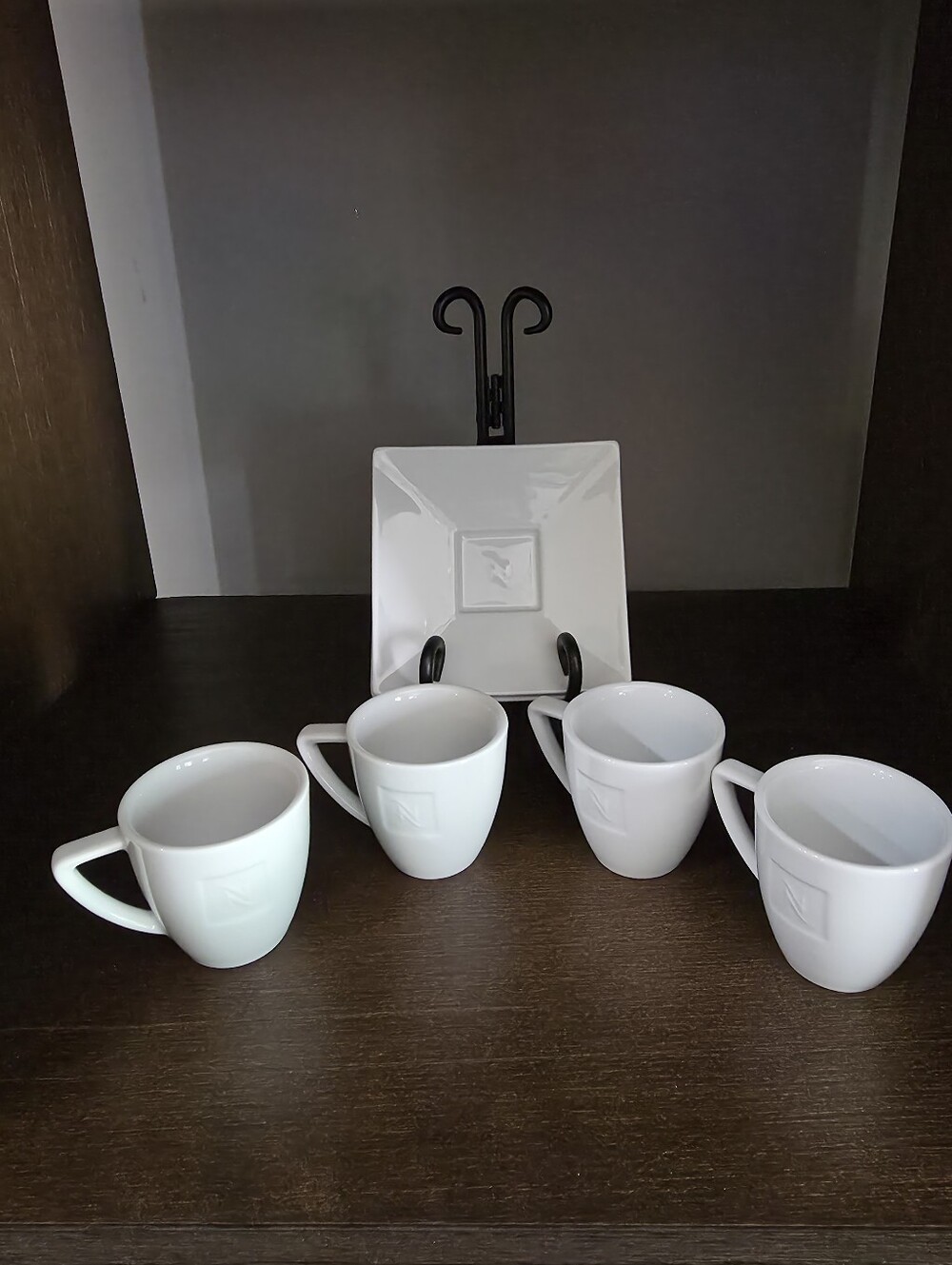 Set of 4 Nespresso Espresso Porcelain Cups & Saucers - Picture 2 of 4